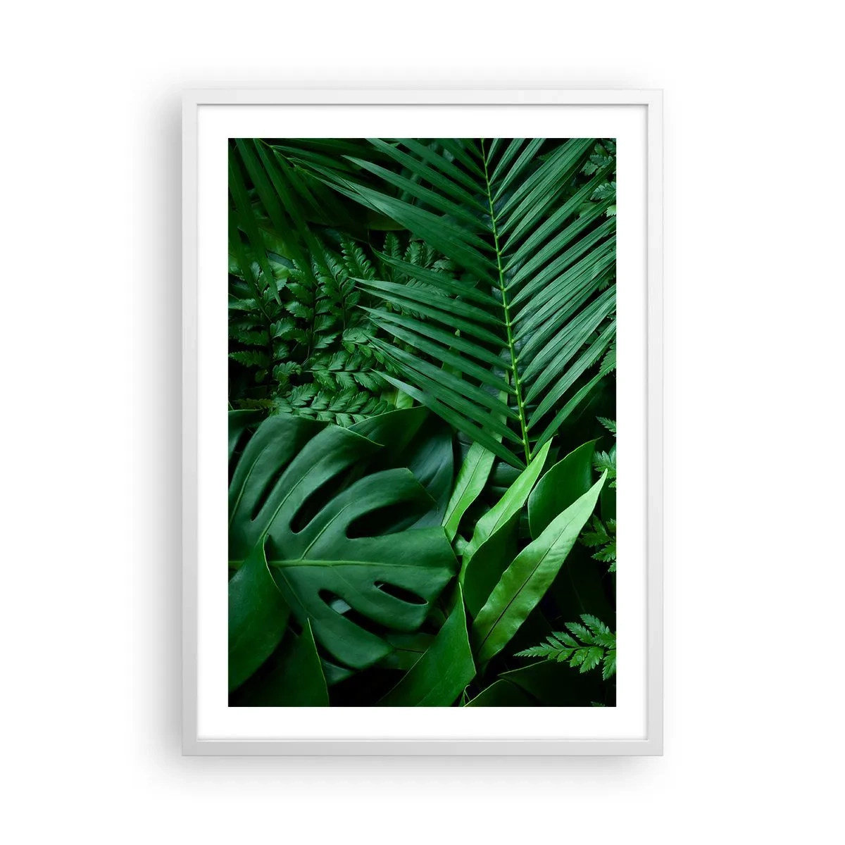 Plakat i hvid ramme - Kranset i grønt - 50x70 cm