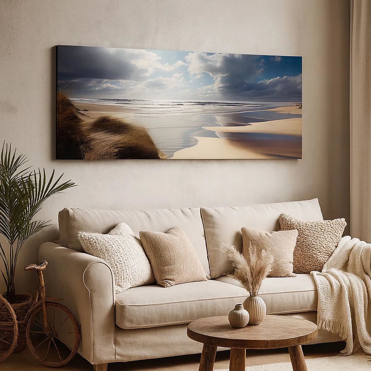 Lærredstryk - Billede på lærred - Strand, vild strand - 100x40 cm