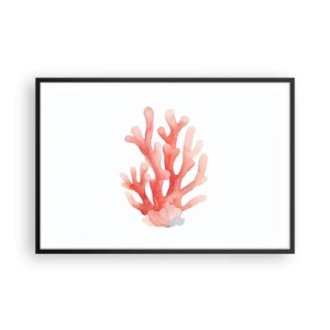 Plakat i sort ramme - Farven koral - 91x61 cm