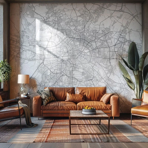 Fototapet Premium Canvas - Berlins blomst - By, Bykort, Berlin - 500x350 cm