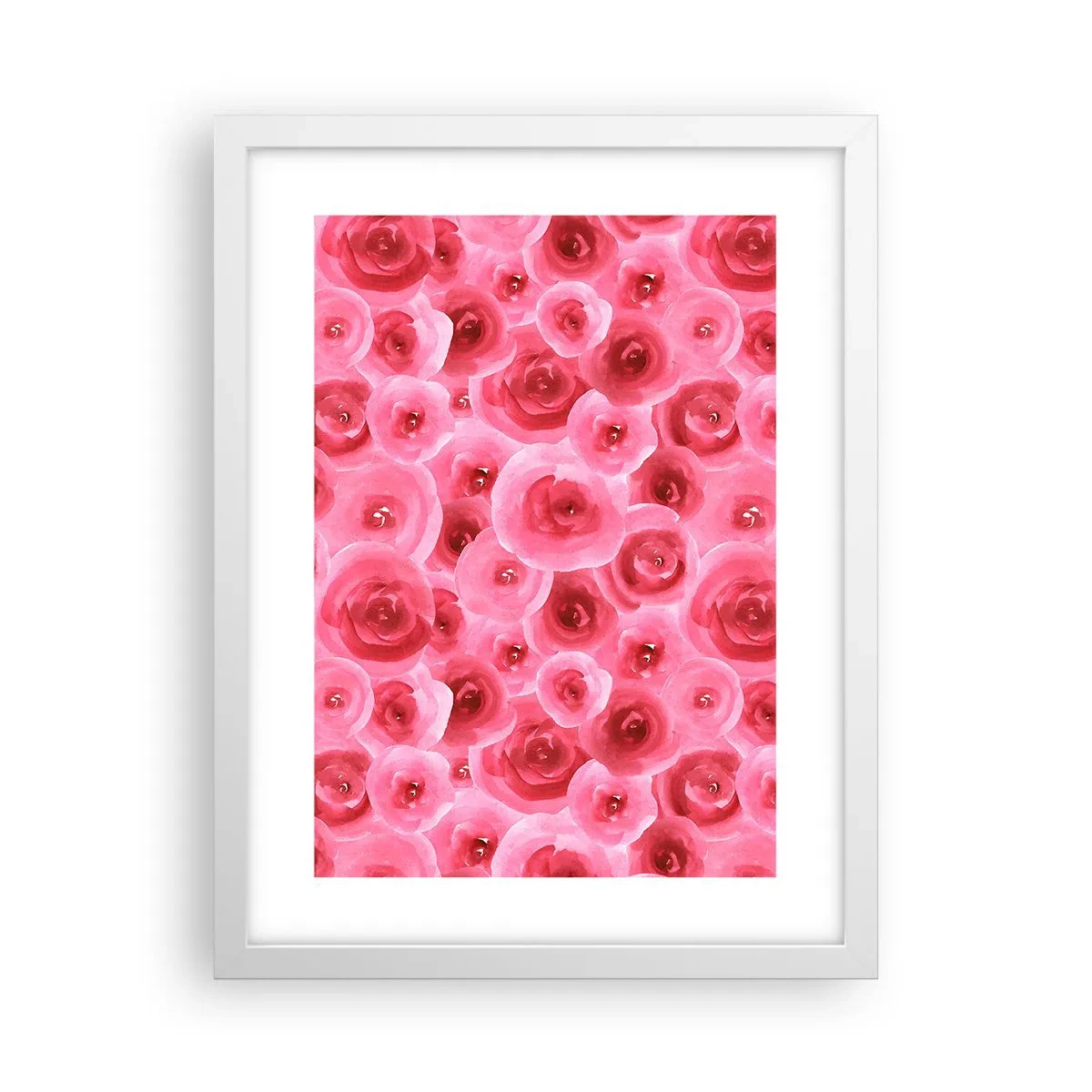 Plakat i hvid ramme - Roser under og over - 30x40 cm