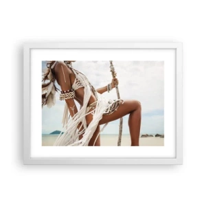 Plakat i hvid ramme - Præstinde af solen - 40x30 cm