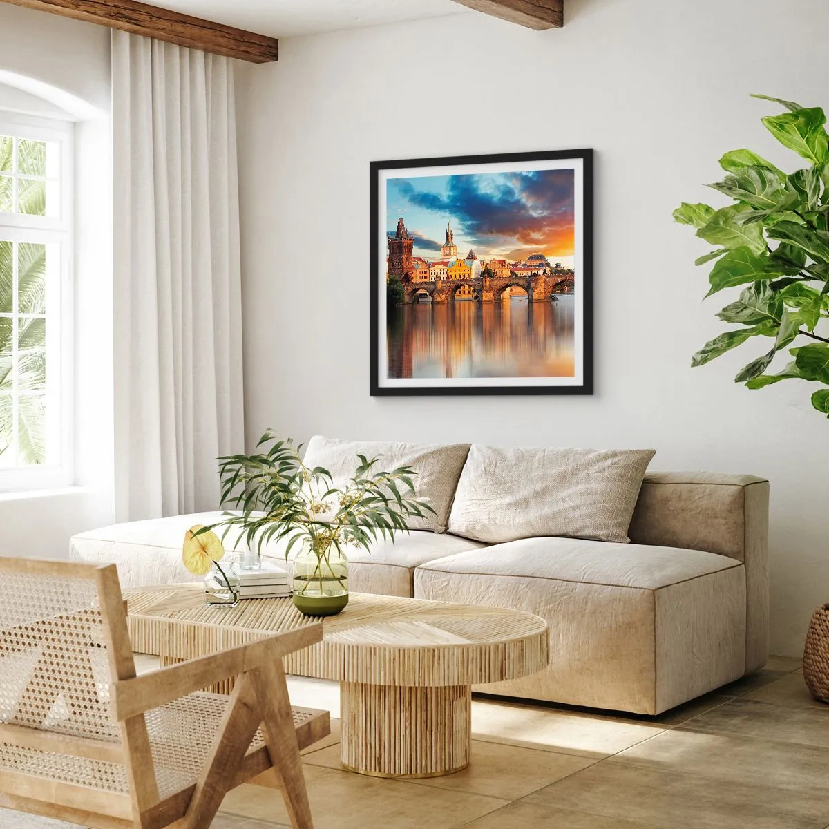 Plakat i sort ramme - Smukt for evigt - 50x50 cm