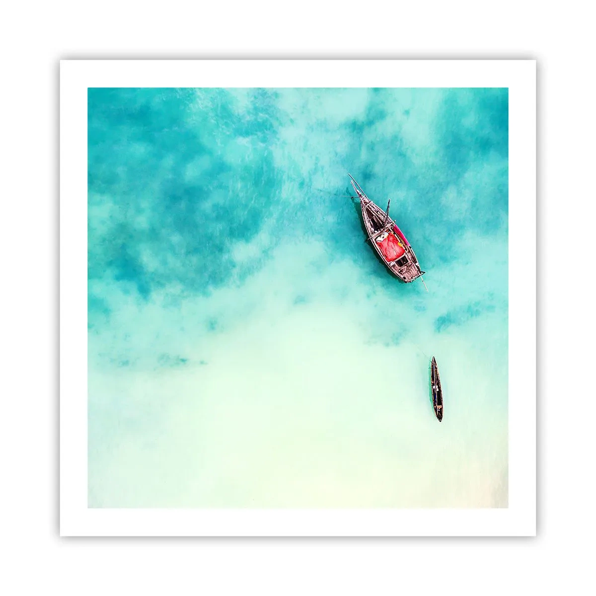 Plakat - For på Zanzibars strande, når det overskydende vand... - 60x60 cm