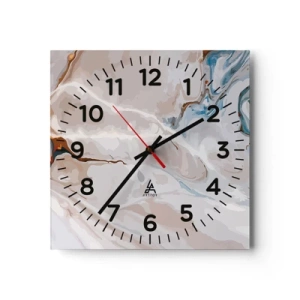 Vægur, Uret - Blå slynger sig under det hvide - 40x40 cm