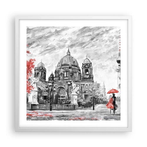 Plakat i hvid ramme - Møde i Berlin - 50x50 cm