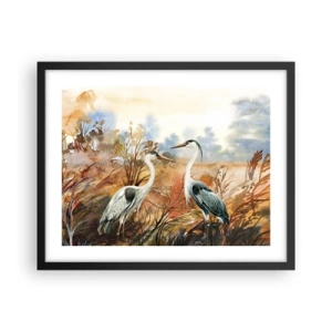 Plakat i sort ramme - Hvor skal vi hen om efteråret? - 50x40 cm