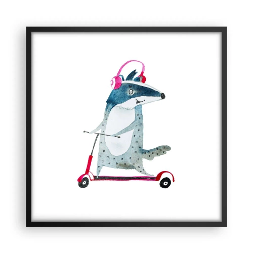 Plakat i sort ramme - Grævlingens glæder - 50x50 cm