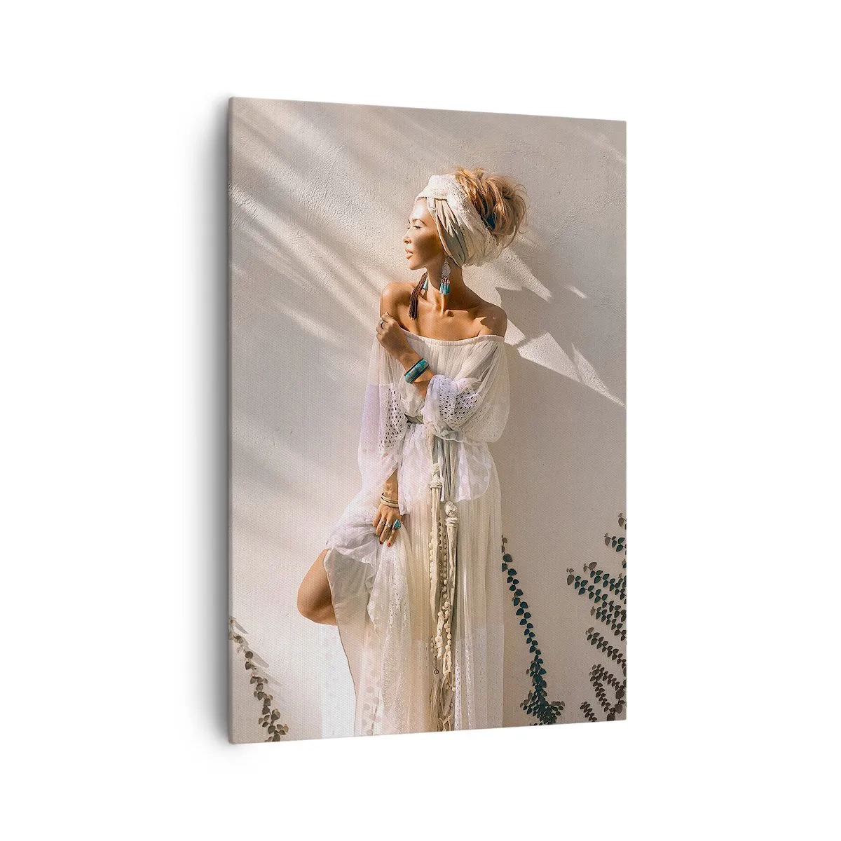 Lærredstryk - Billede på lærred - Solen og pigen - 70x100 cm