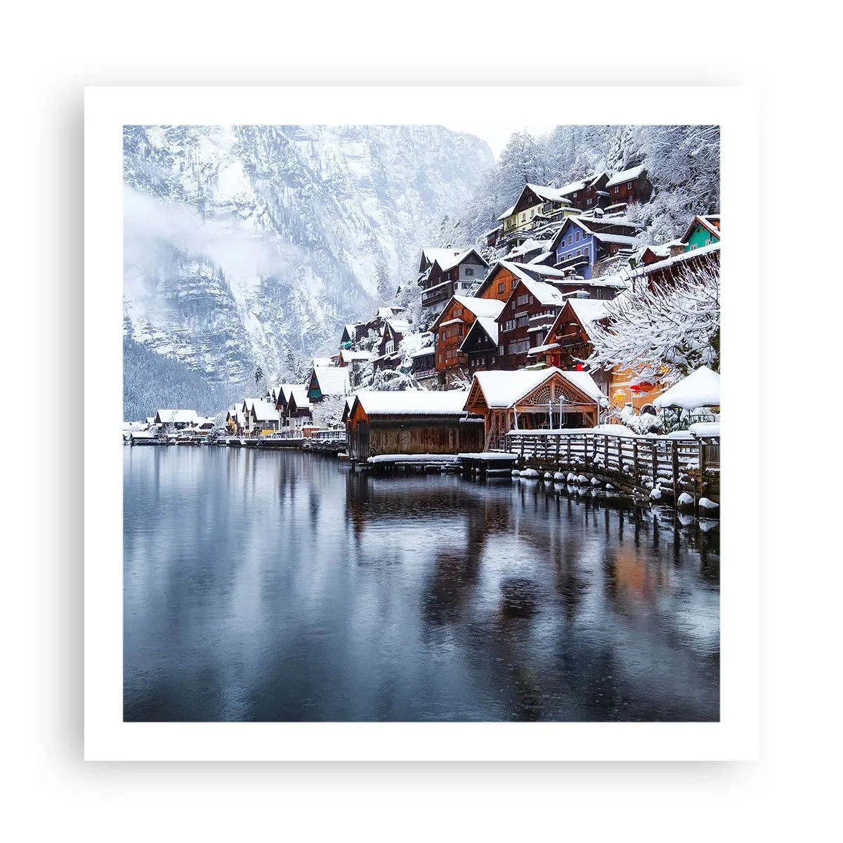 Plakat - I en vinterdekoration - 60x60 cm