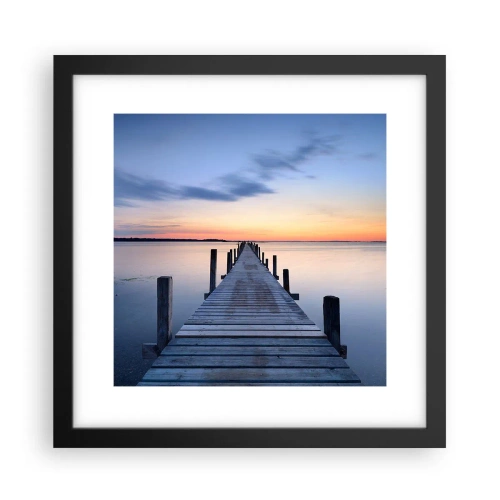 Plakat i sort ramme - Den rolige skumringstid - 30x30 cm