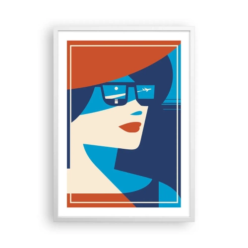 Plakat i hvid ramme - Ferie rejse - 50x70 cm