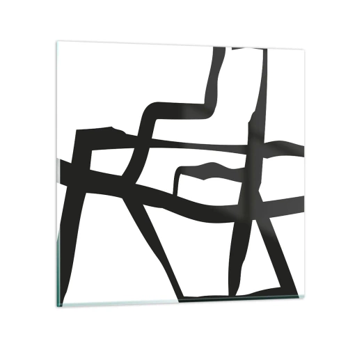 Billede på glas - Sort og hvid konstruktion - 30x30 cm