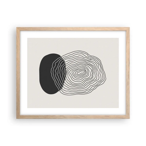 Plakat i ramme af lyst egetræ - Varighed og vibration - 50x40 cm