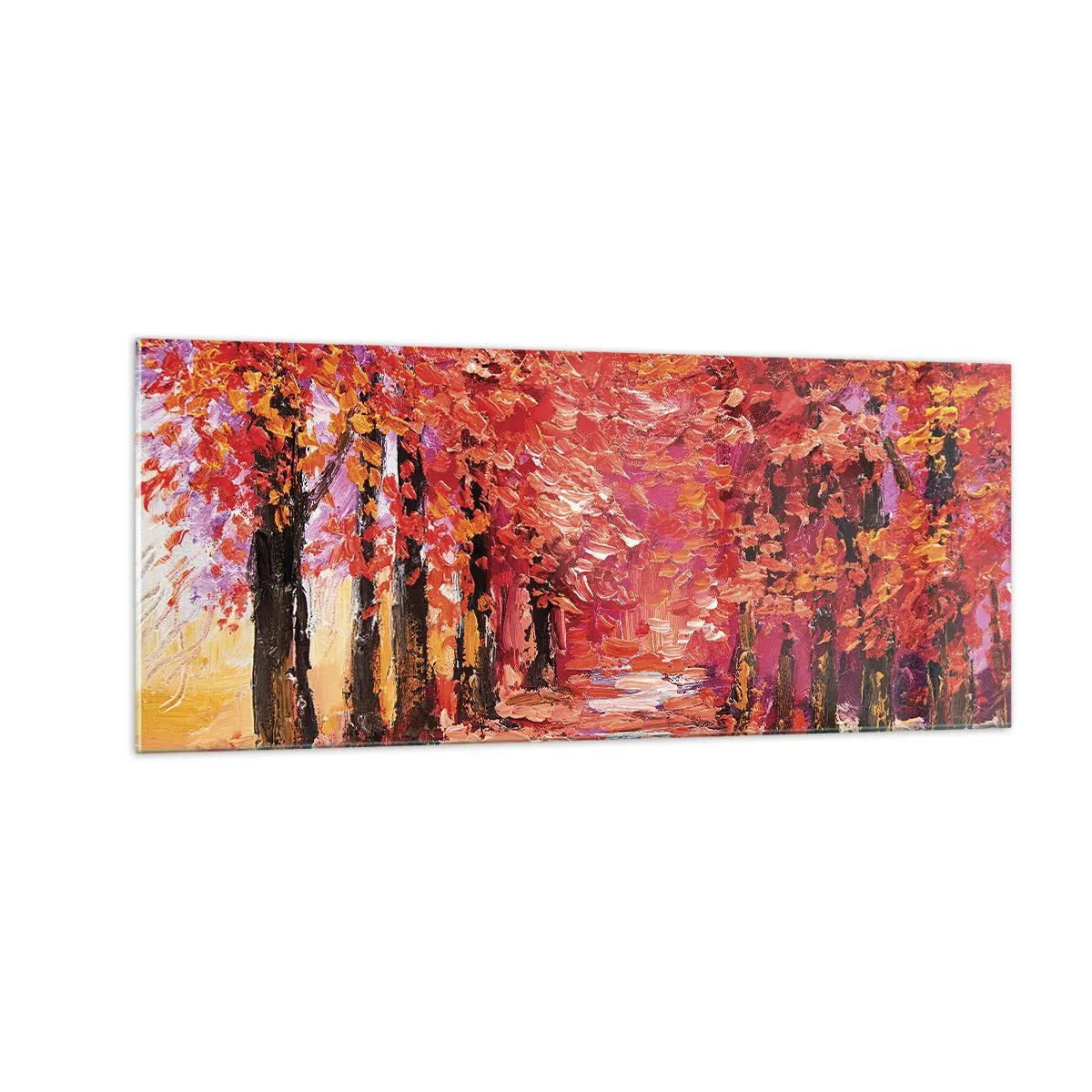 Billede på glas - Efterårets indtryk - 100x40 cm