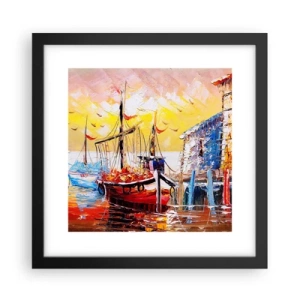 Plakat i sort ramme - Glædelig tilbagevenden - 30x30 cm