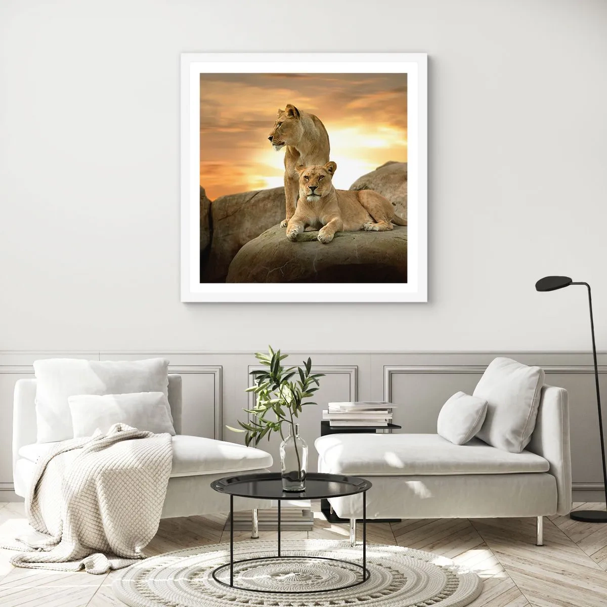 Plakat i hvid ramme - Kongelig majestæt - 40x40 cm