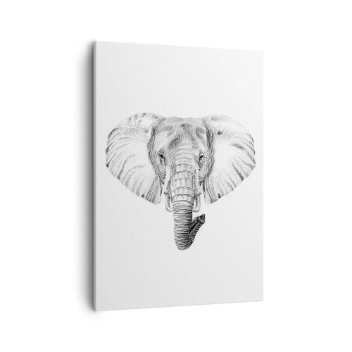 Lærredstryk - Billede på lærred - "Der var en elefant, stor som - en elefant". - 50x70 cm