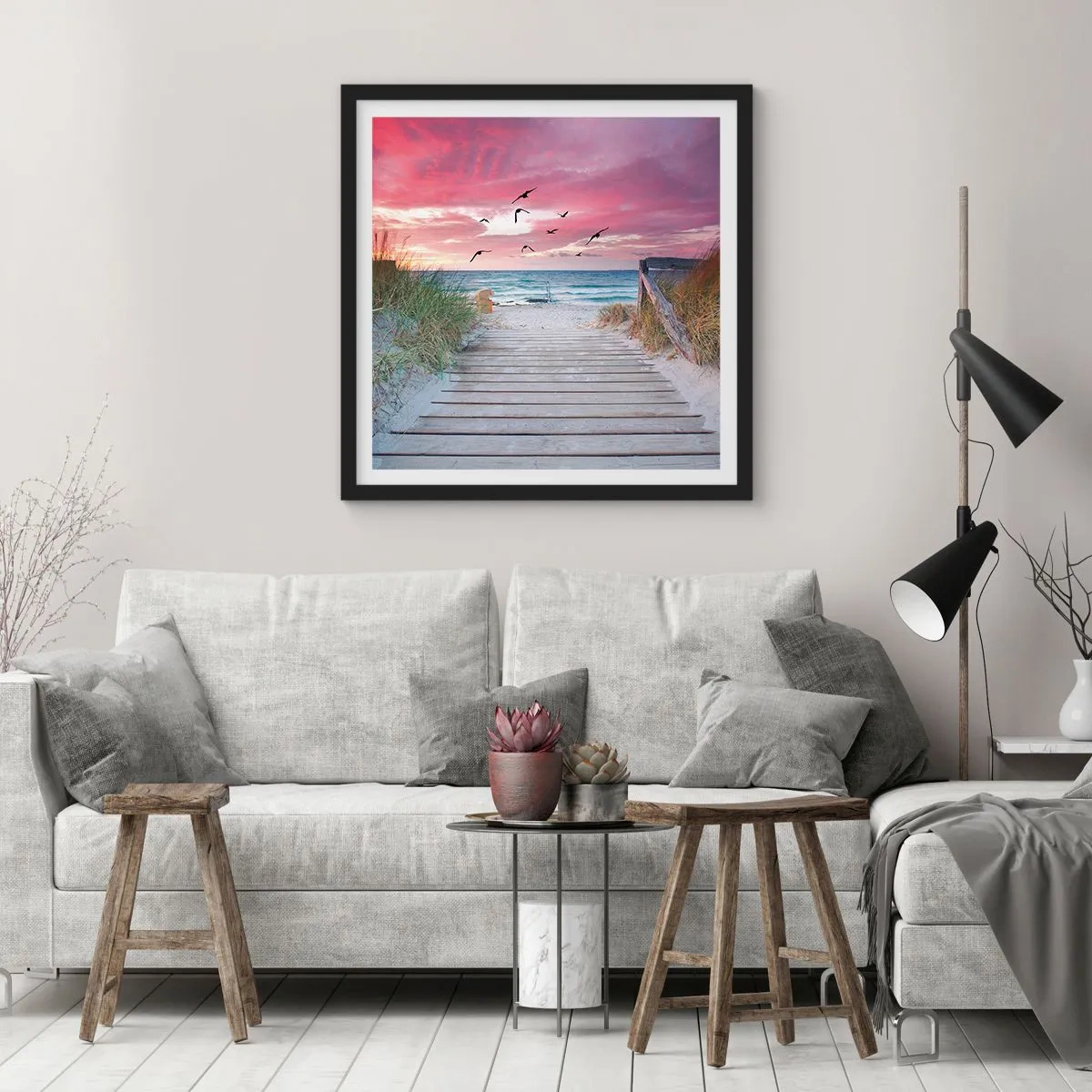 Plakat i sort ramme - Baltisk indtryk - 40x40 cm