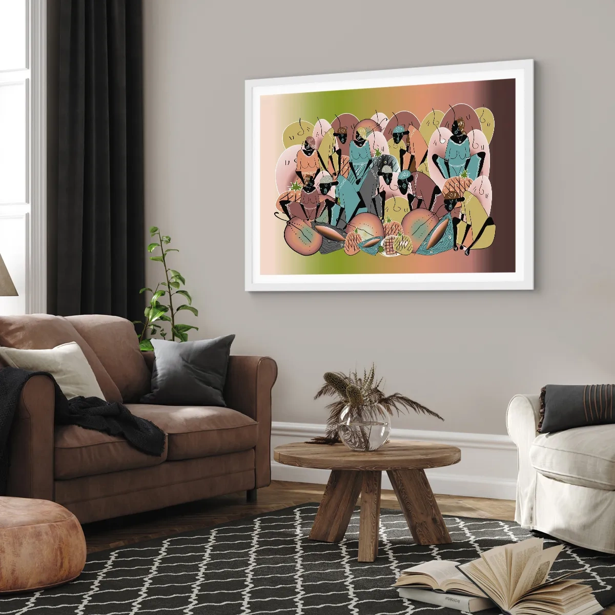 Plakat i hvid ramme - Den store fejring er på vej - 50x40 cm