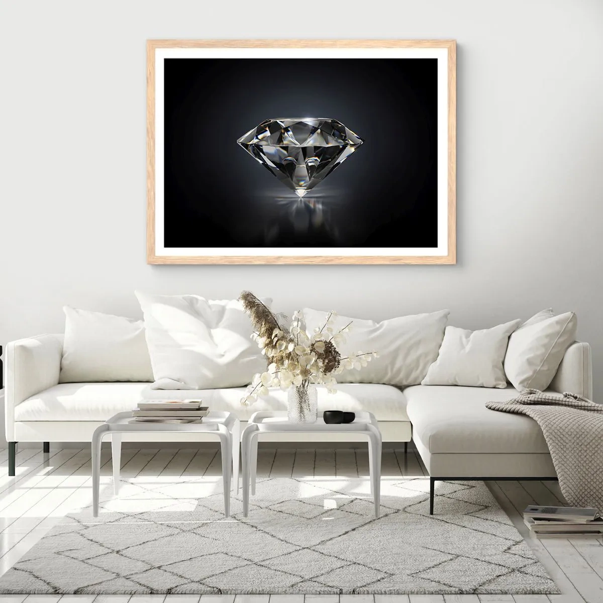 Plakat i ramme af lyst egetræ - Bedste veninde - 100x70 cm