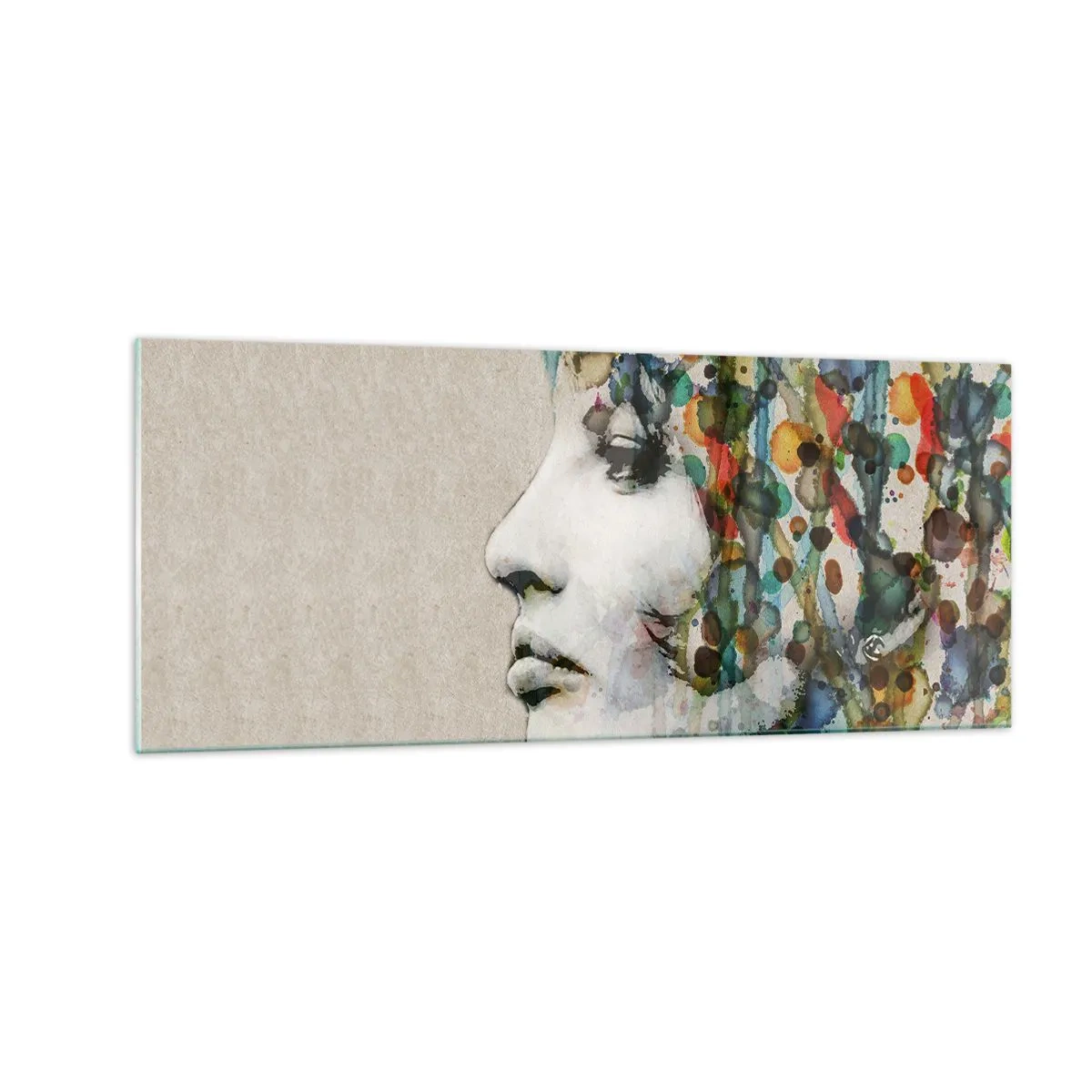 Billede på glas - Hun kom ud af den grå - 100x40 cm