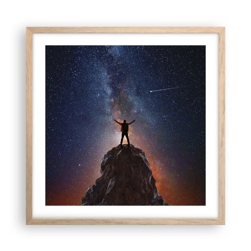 Plakat i ramme af lyst egetræ - Magten er hos mig! - 50x50 cm