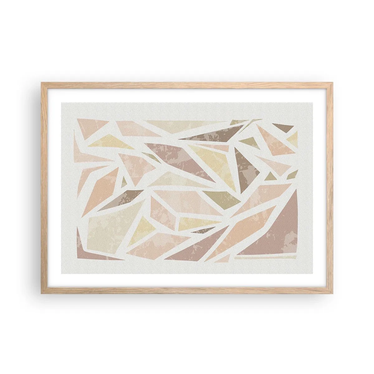 Plakat i ramme af lyst egetræ - Komposition af farvet glas - 70x50 cm