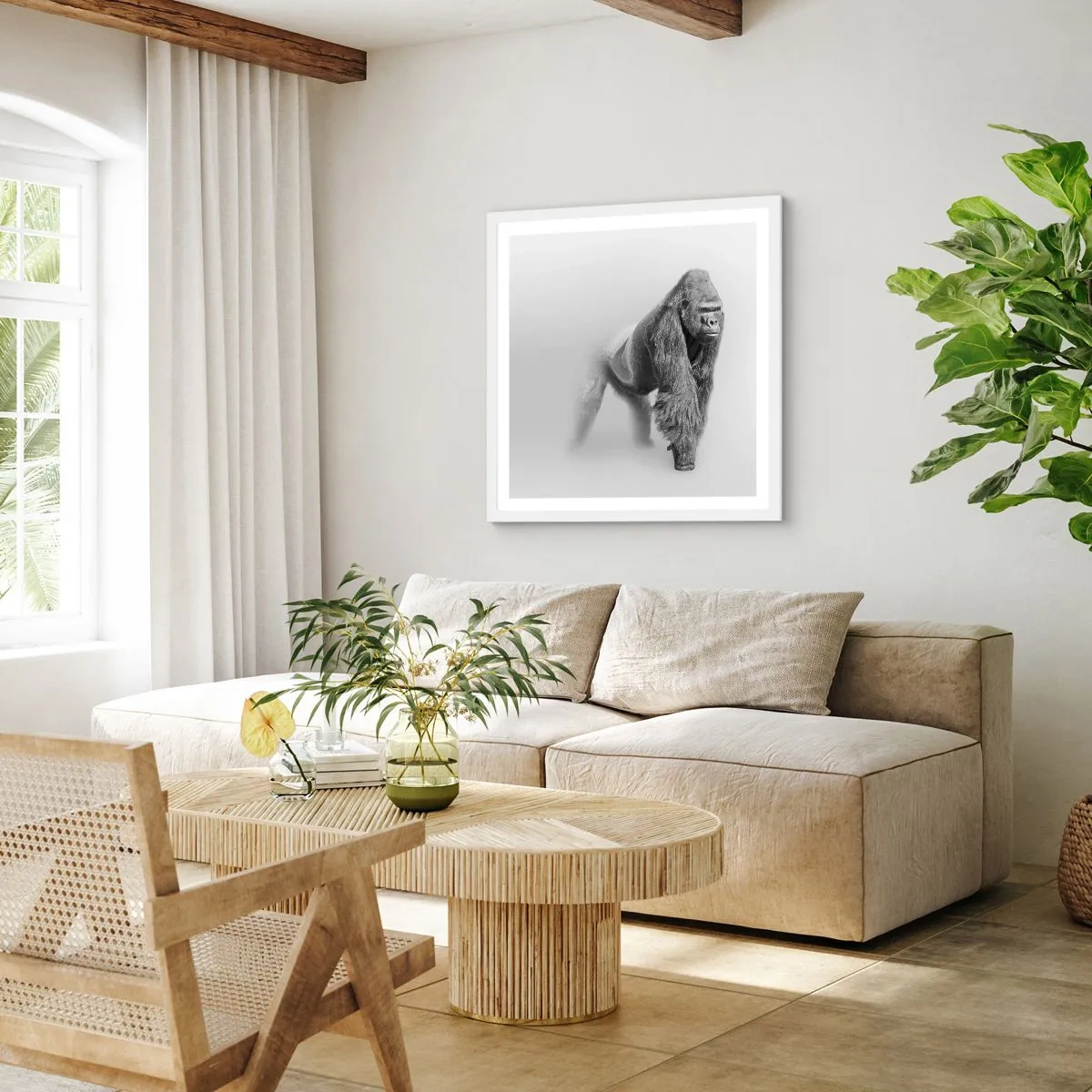 Plakat i hvid ramme - Selvsikker på sin styrke - 60x60 cm