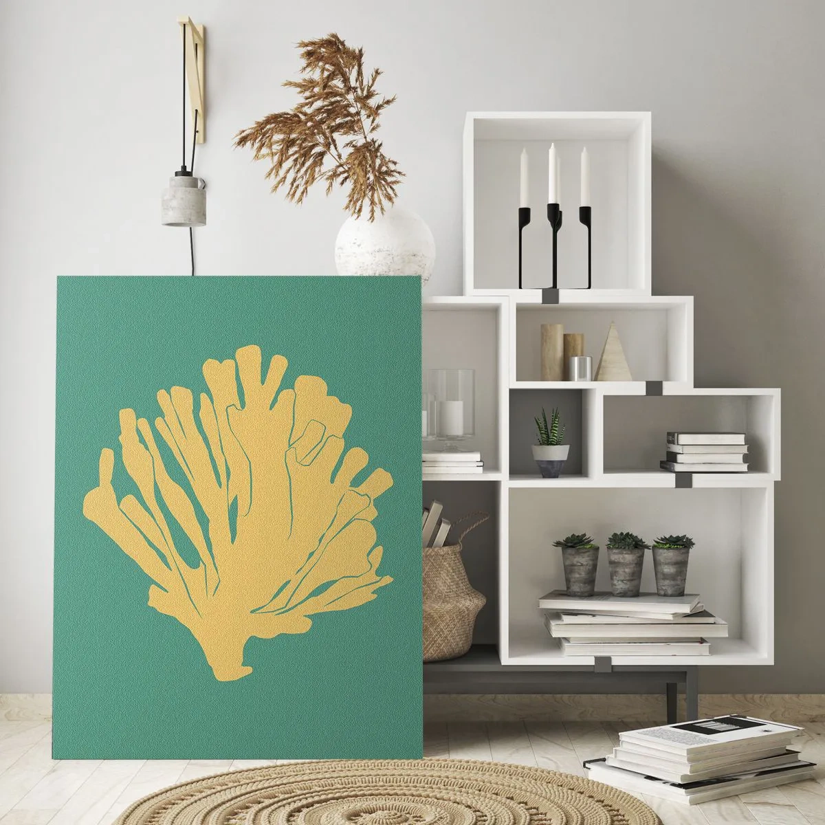 Billede på glas - En busk af undervandsskov - 80x120 cm