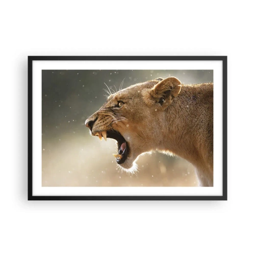 Plakat i sort ramme - Prøv ikke at lytte - 70x50 cm