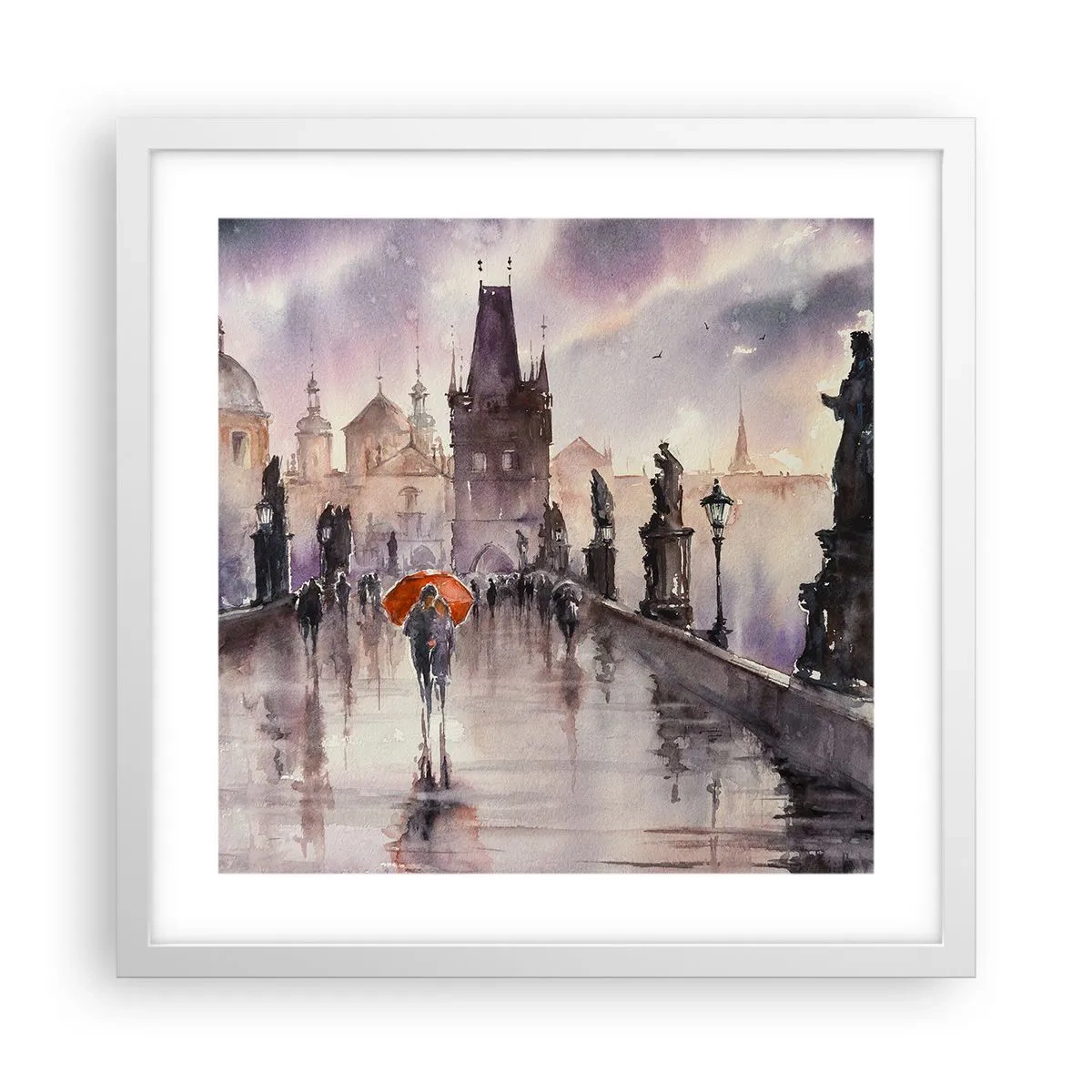 Plakat i hvid ramme - Folk forandrer sig ikke - 40x40 cm