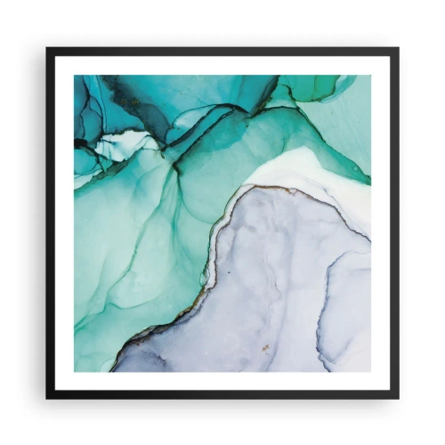 Plakat i sort ramme - Undersøgelse i turkis - 60x60 cm