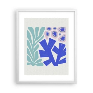 Plakat i hvid ramme - Undervands have - 40x50 cm