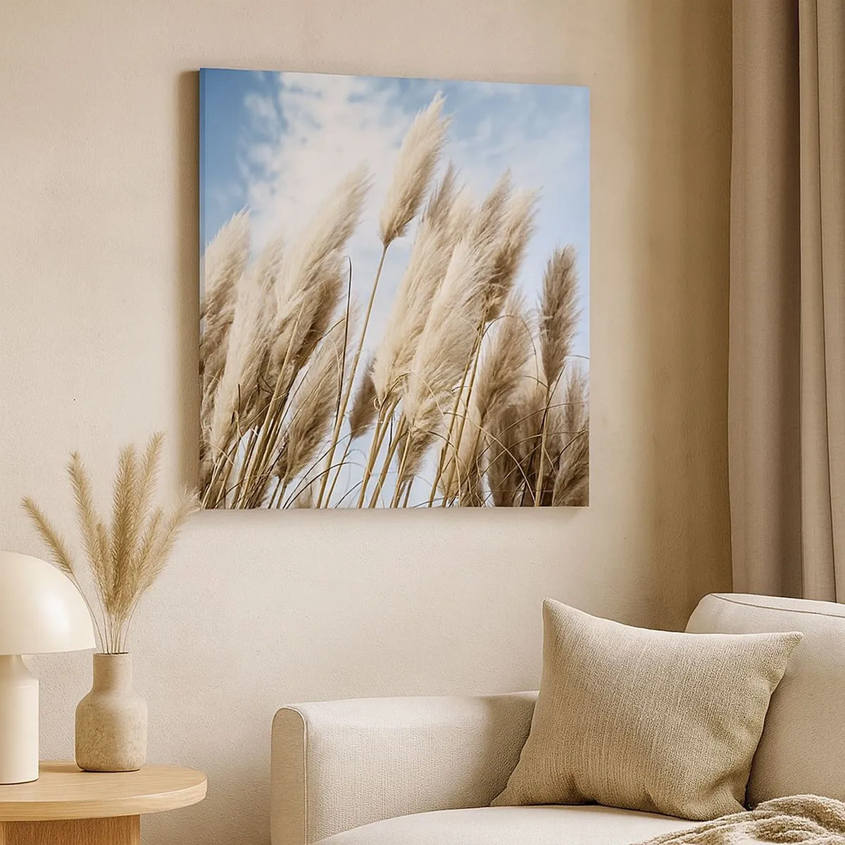 Lærredstryk - Billede på lærred - Solrig og blæsende kærtegn - 30x30 cm