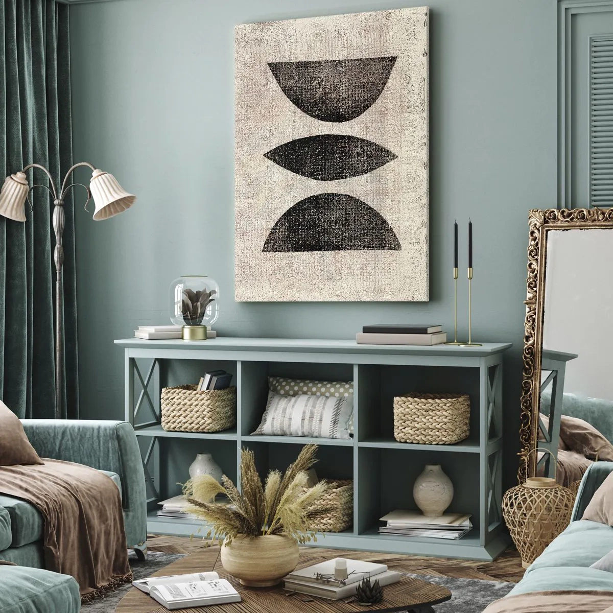 Lærredstryk - Billede på lærred - Etnisk abstraktion - 80x120 cm