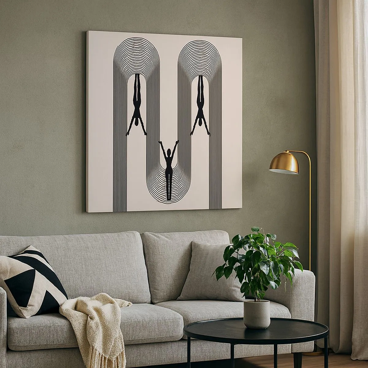 Lærredstryk - Billede på lærred - På hovedet nedad - 30x30 cm