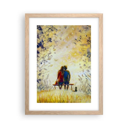 Plakat i ramme af lyst egetræ - Et magisk øjeblik - 30x40 cm