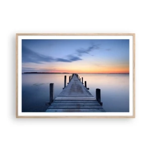 Plakat i ramme af lyst egetræ - Den rolige skumringstid - 100x70 cm