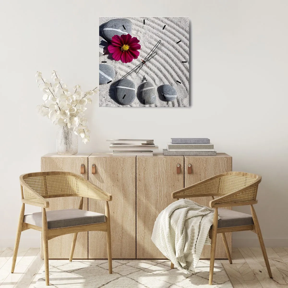 Vægur, Uret - Energi og ro i den magiske naturcirkel - 40x40 cm