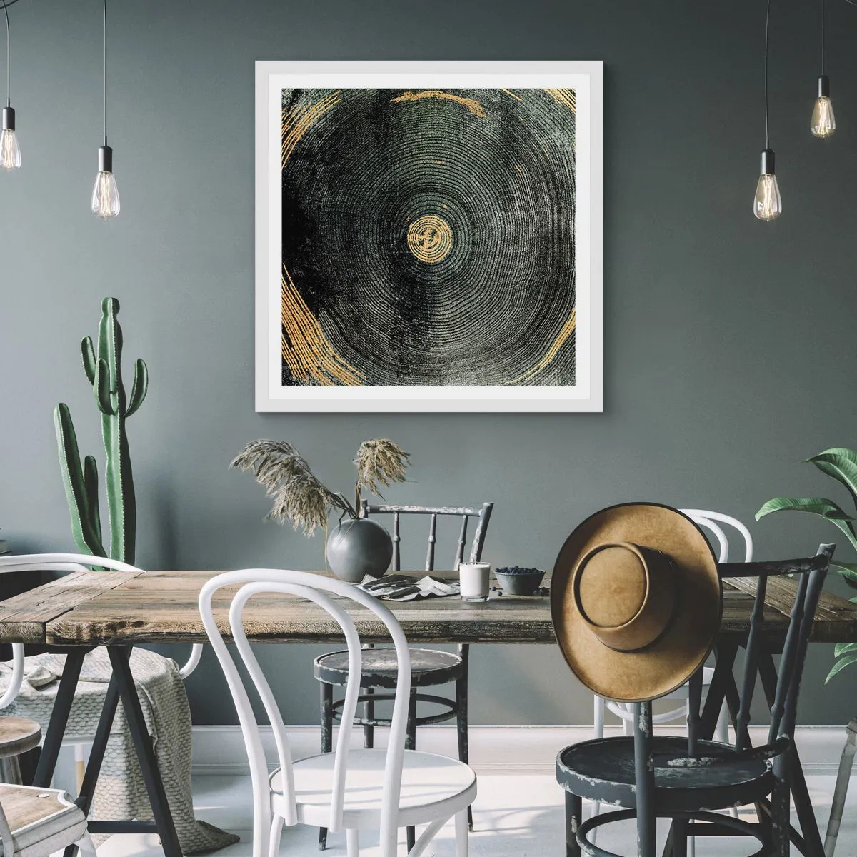 Plakat i hvid ramme - Forandring og varighed - 60x60 cm