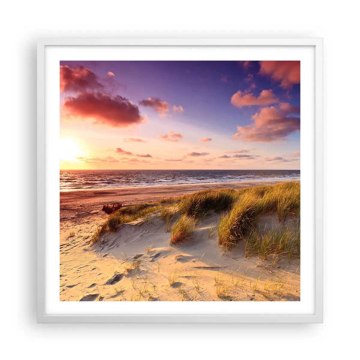 Plakat i hvid ramme - Luften dufter allerede af sommer - 60x60 cm