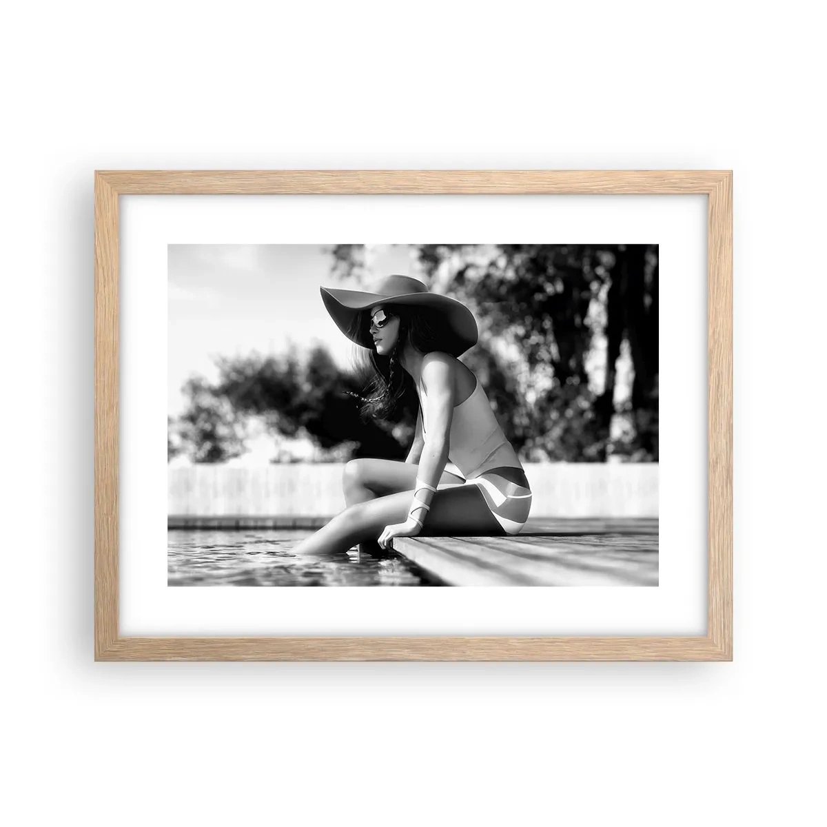 Plakat i ramme af lyst egetræ - Sommerdrøm - 40x30 cm