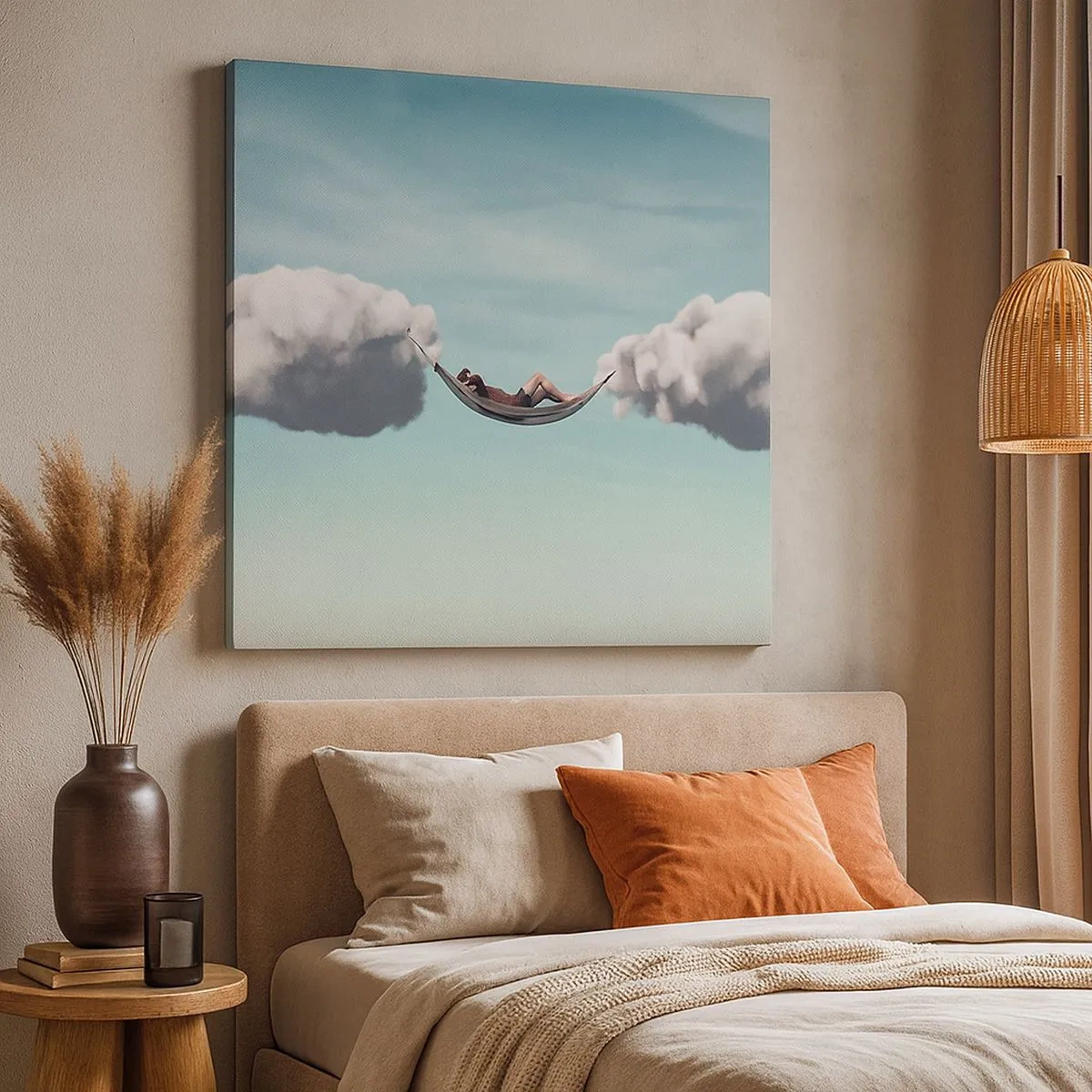 Lærredstryk - Billede på lærred - Lykken i øjeblikket - 30x30 cm