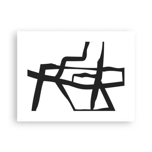 Plakat - Sort og hvid konstruktion - 40x30 cm