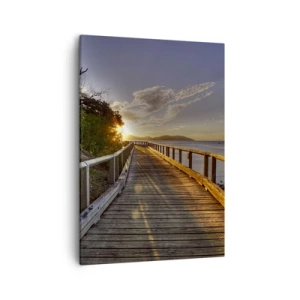 Lærredstryk - Billede på lærred - Gå, bliv ved med at gå mod solen - 50x70 cm