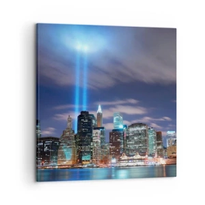 Lærredstryk - Billede på lærred - Ræk mod himlen med lys - 60x60 cm