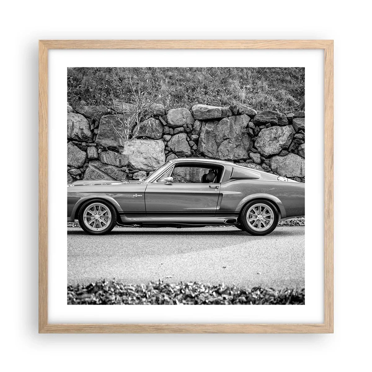 Plakat i ramme af lyst egetræ - En legende fra 1960'erne. - 50x50 cm