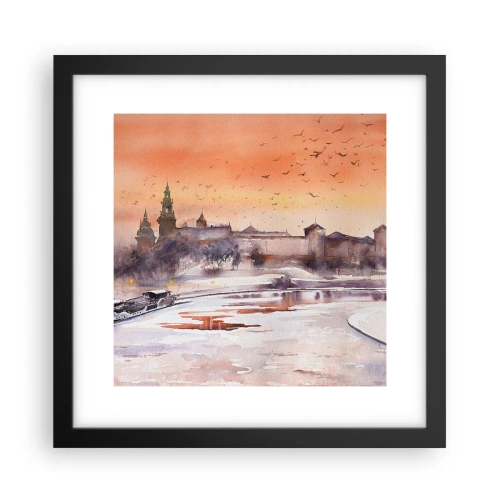 Plakat i sort ramme - Kongelig solnedgang - 30x30 cm