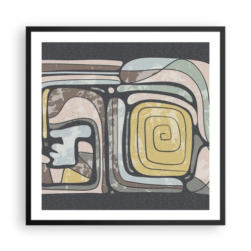 Plakat i sort ramme - Abstraktion i en præcolumbiansk ånd - 60x60 cm